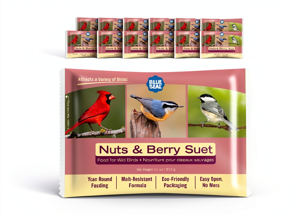 Installing Blue Seal Suet Cake Bird Food Melt Resistant on a wooden desk