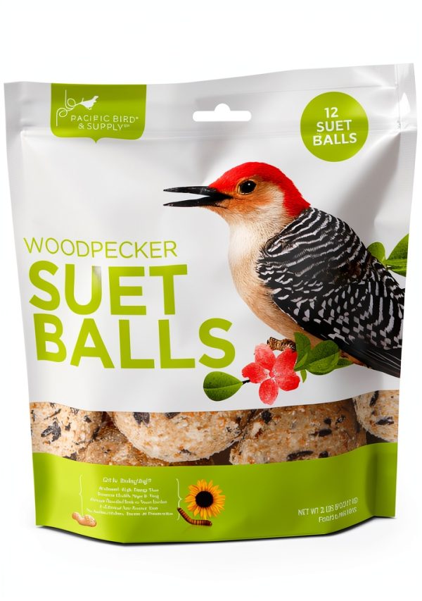 Pacific Bird Woodpecker Suet Balls USA Made Whole Insects-0