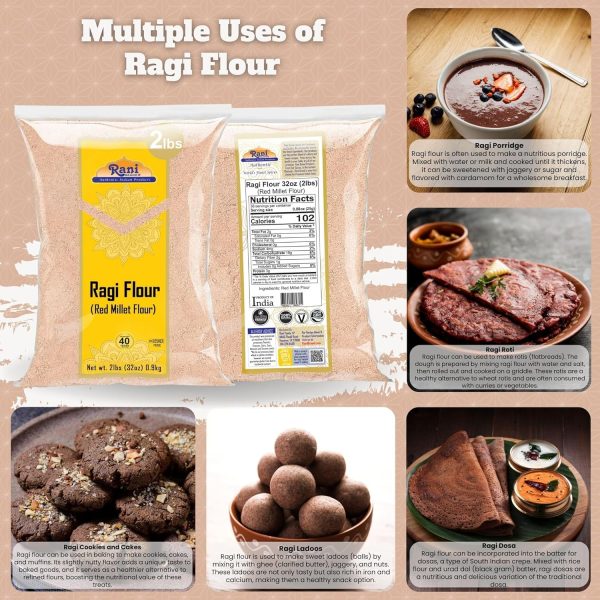 Ragi Red Millet Flour Rani Brand Gluten Friendly Vegan-3