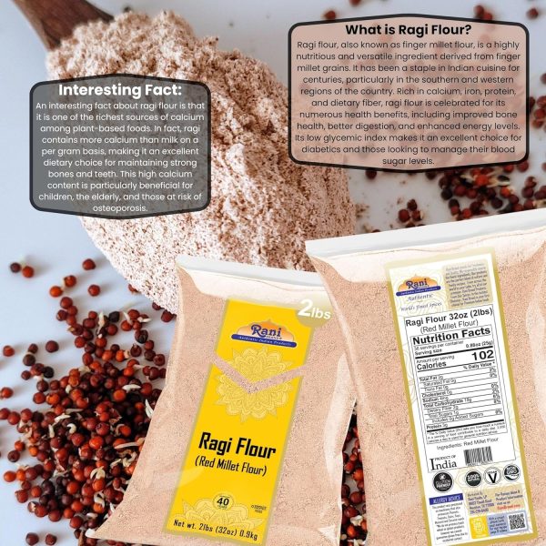 Ragi Red Millet Flour Rani Brand Gluten Friendly Vegan-4