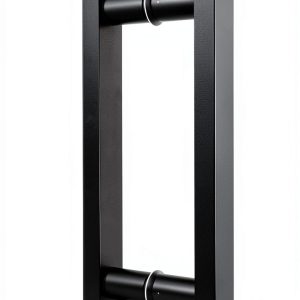 Matte Black Square Barn Door Handles 12"/24"/36"/48"/59'', Pull Push Long French Door Handle Double Sided, Large Front Exterior Shower Door Pull Handles-0