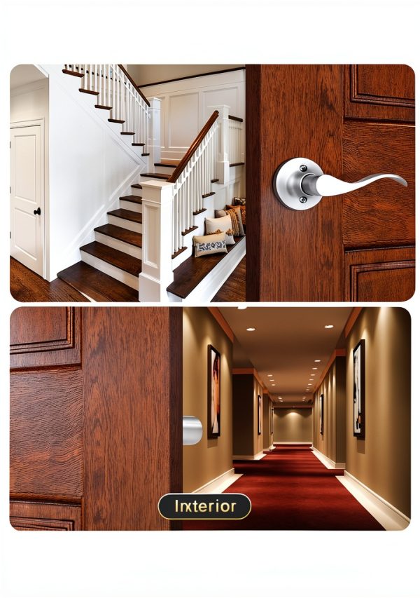 Mengico Satin Nickel Privacy Door Lever 5‑Pack Heavy‑Duty Reversible-2