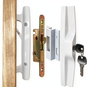 Patio Sliding Door Handle Set with Mortise Lock by ALLYWASAI White-0