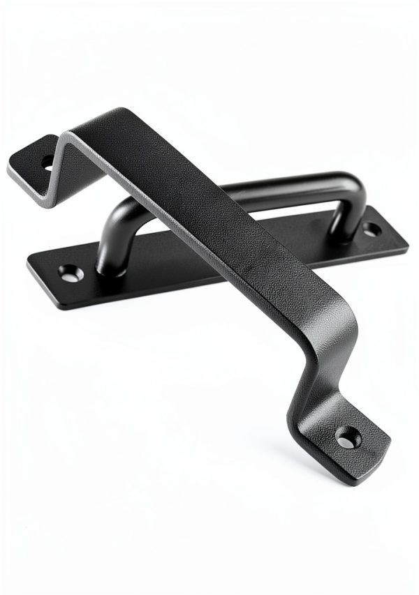 Barn Door Handles Black 7.4" Heavy‑Duty Metal Pulls 2‑Pack QUALIALL-2