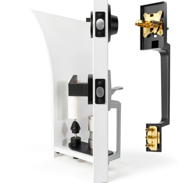 Azdele Front Door Handle & Deadbolt Set Matte Black Modern Design-2