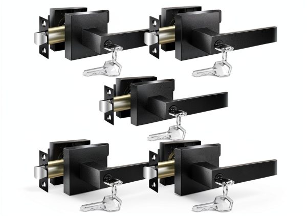 Door Handles Interior YYTDZSW 5 Pack Lever Set with Keyed Alike-0