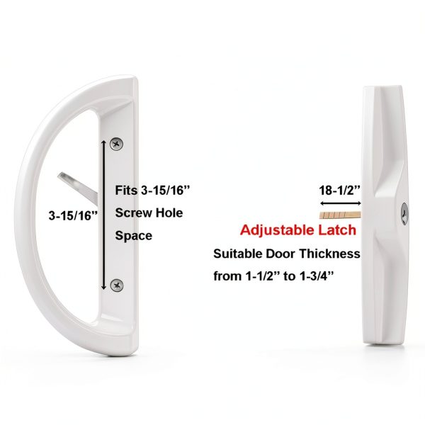 Sliding Patio Door Handle Set HauSun Aluminum Reversible Mortise Lock-4