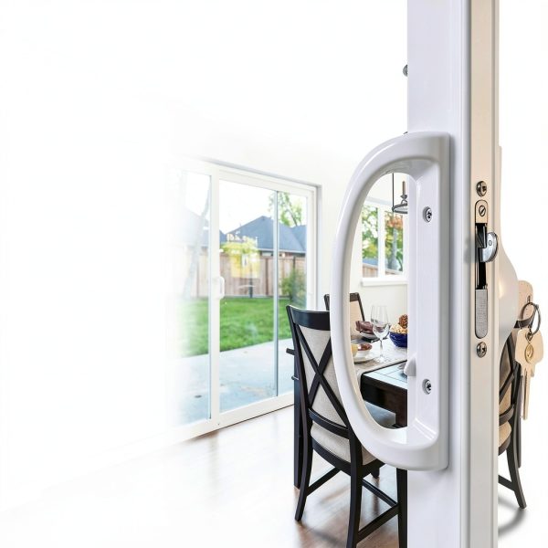 Sliding Patio Door Handle Set HauSun Aluminum Reversible Mortise Lock-5
