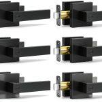 Matte Black Door Handles Plustool 6 Pack Heavy Duty Square Lever-0
