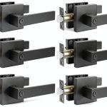 KNOBWELL 6 Pack Black Door Handles Lever Set Left Right Hand-0